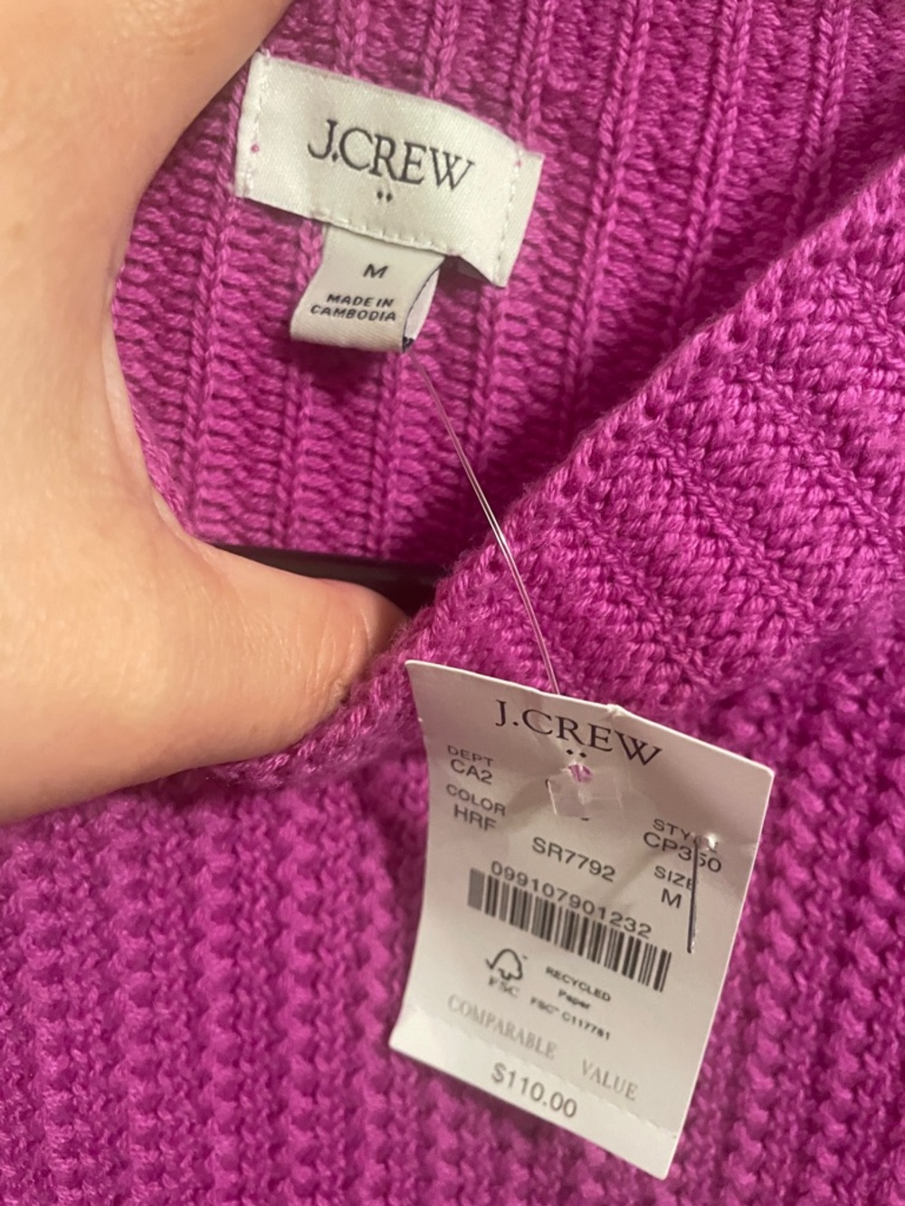 J.Crew Magenta Knit Sweater - Picture 2 of 4